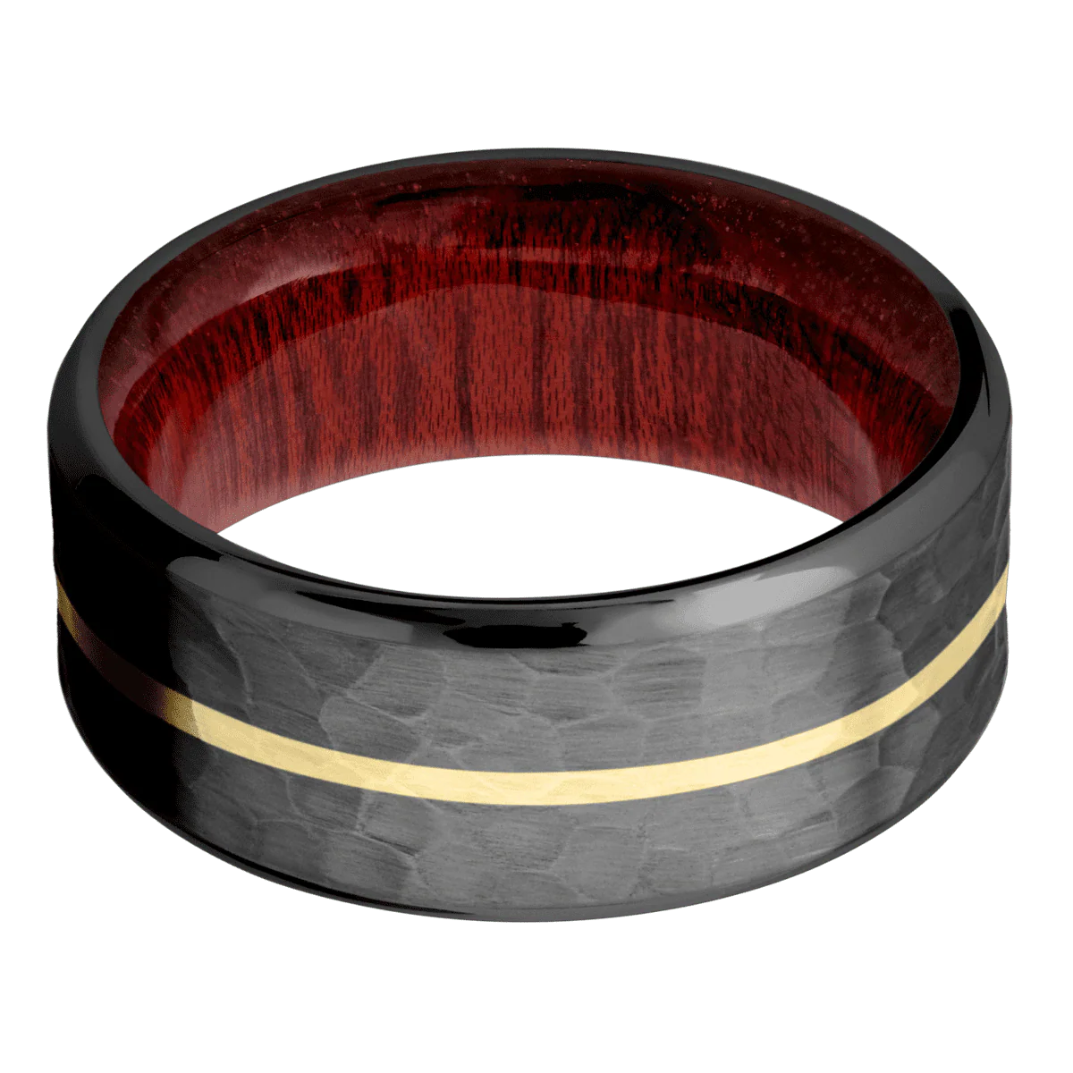 Zirconium + Hammer , Polish Finish + Blood Wood - Image 3