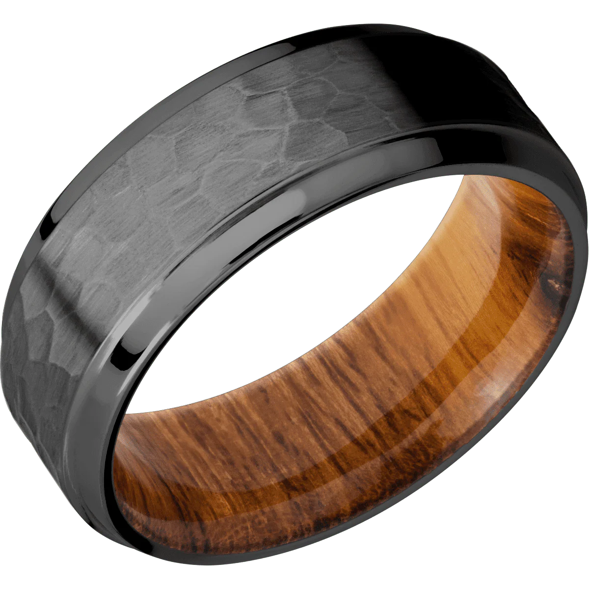 Zirconium + Hammer , Polish Finish + Desert Iron Wood - Image 2