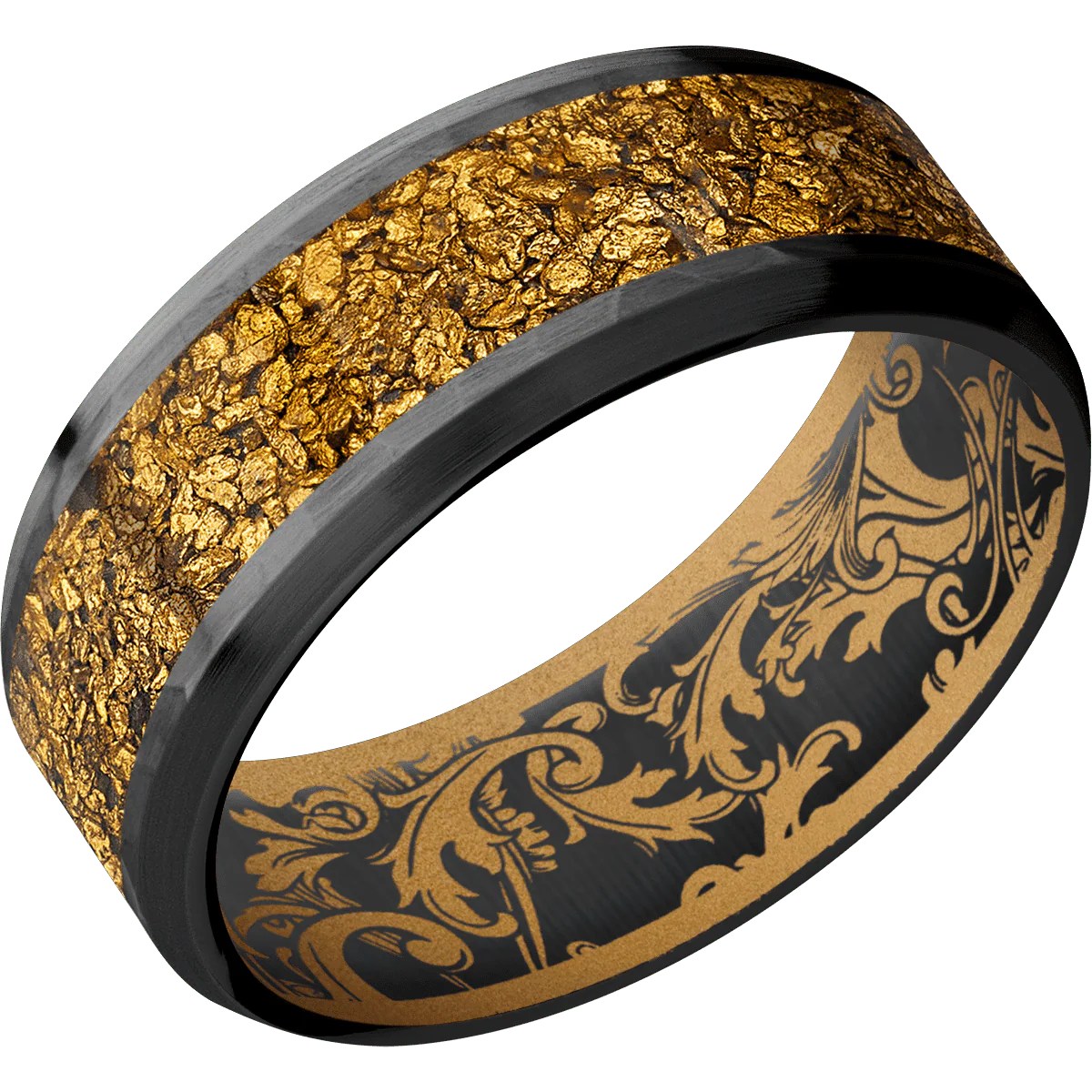Zirconium + Hammer , Satin Finish + Gold - Image 2