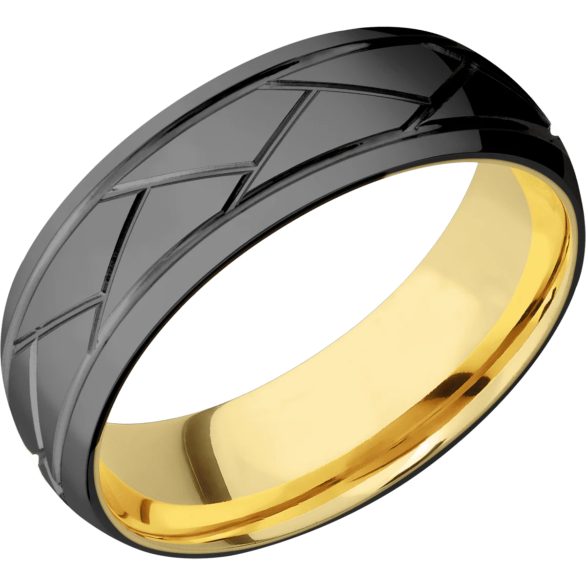 Zirconium + Polish Finish + 14K Yellow Gold - Image 2