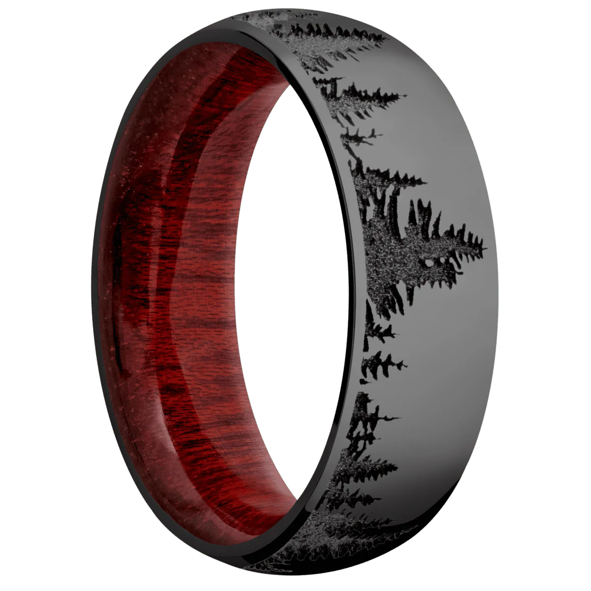 Zirconium + Polish Finish + Blood Wood