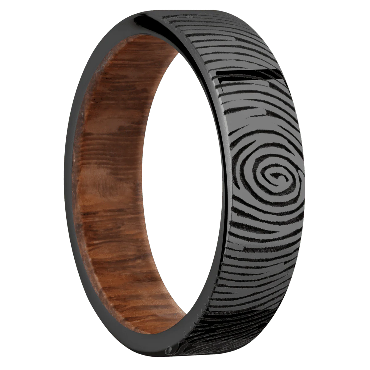 Zirconium + Polish Finish + Leopard Wood
