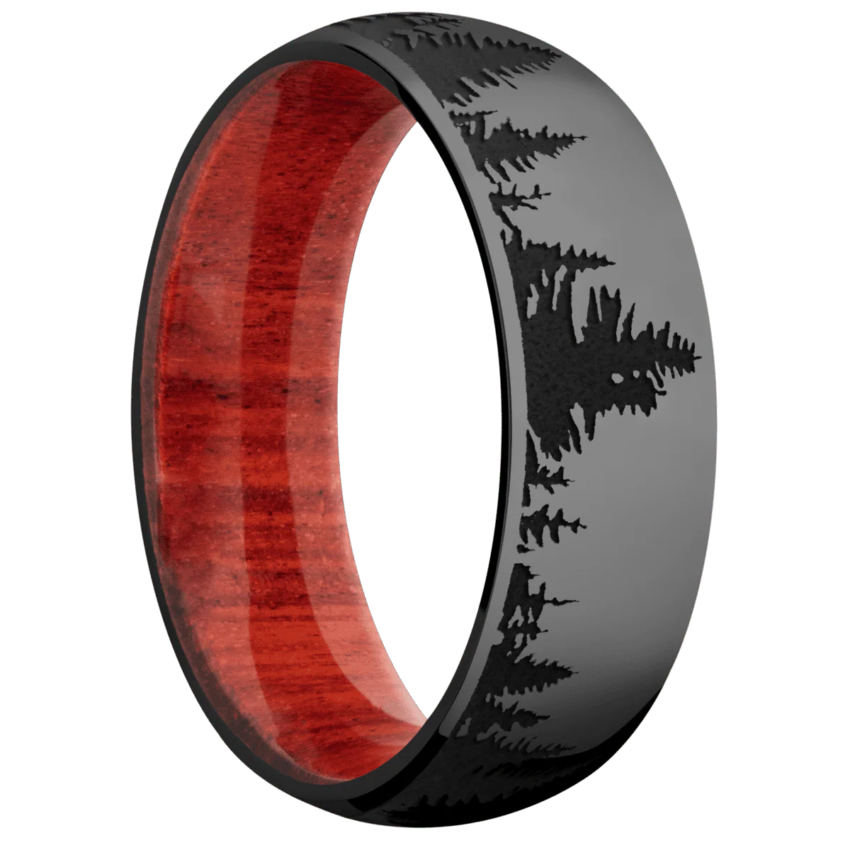 Zirconium + Polish Finish + Red Heart
