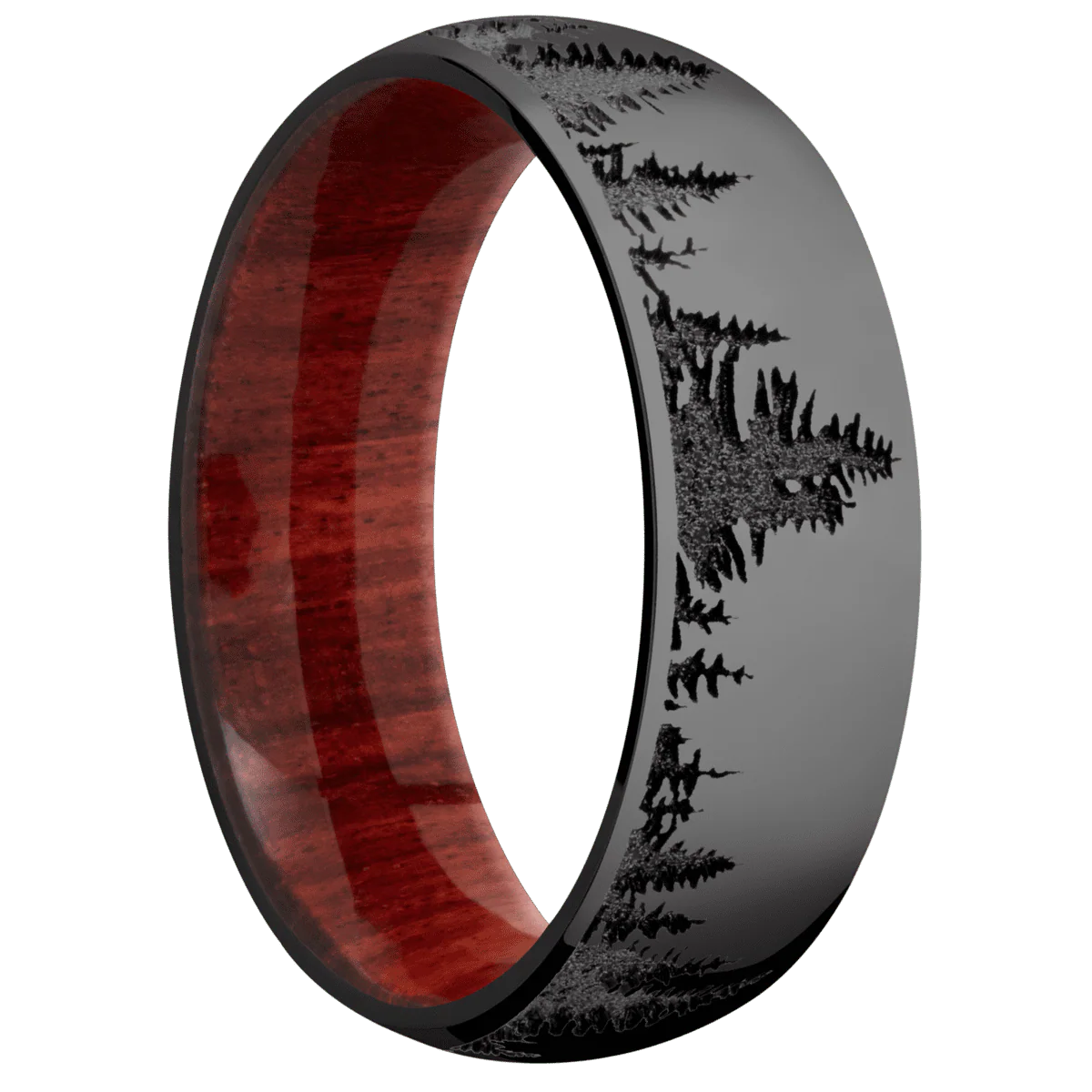 Zirconium + Polish Finish + Red Heart