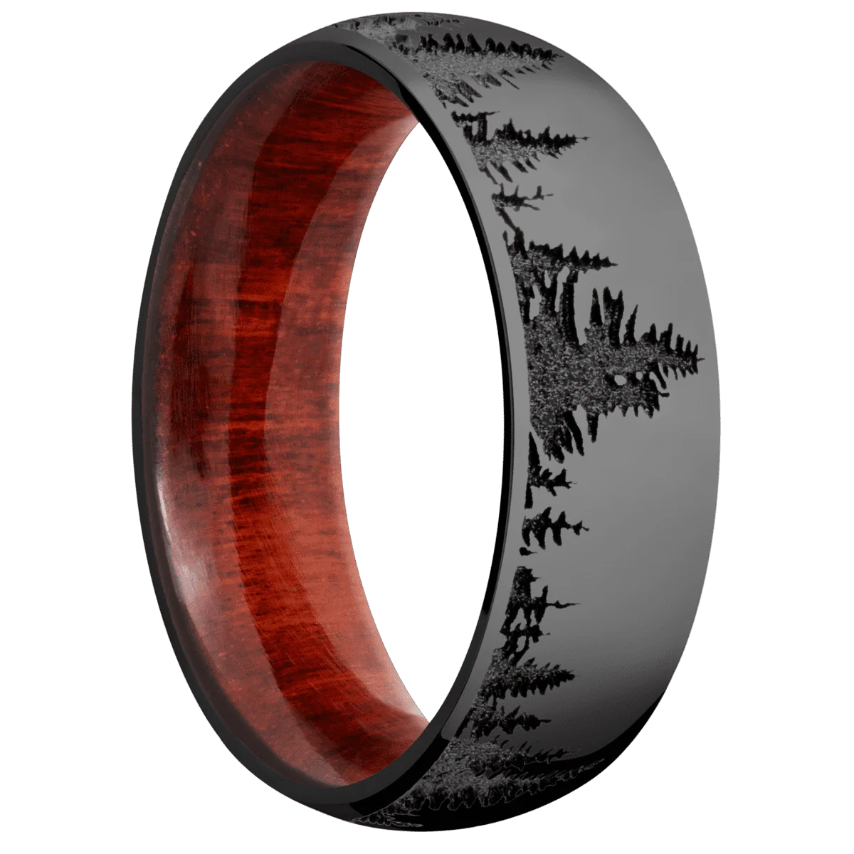 Zirconium + Polish Finish + Red Heart