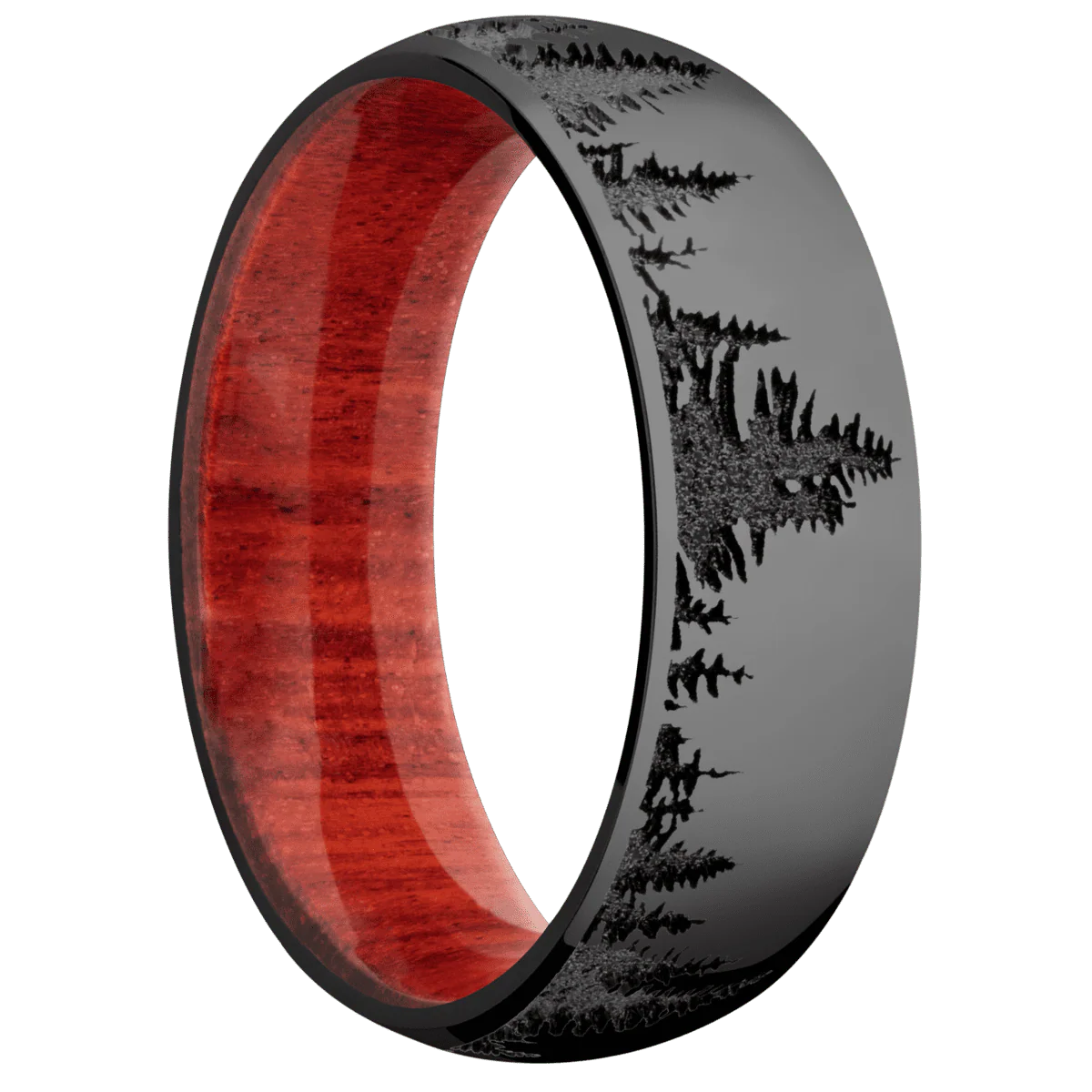 Zirconium + Polish Finish + Red Heart