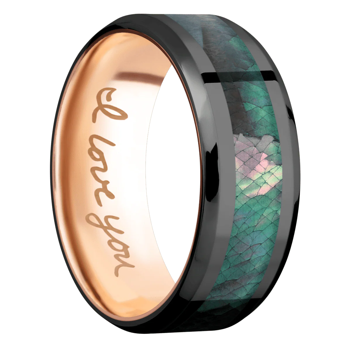 Zirconium + Polish , Polish Finish + 14K Rose Gold