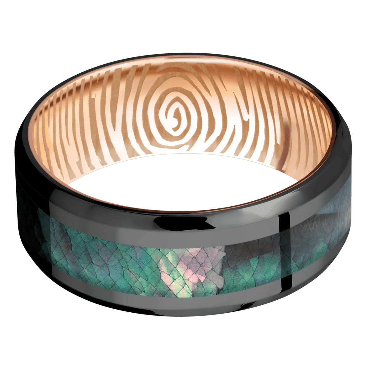 Zirconium + Polish , Polish Finish + 14K Rose Gold - Image 3