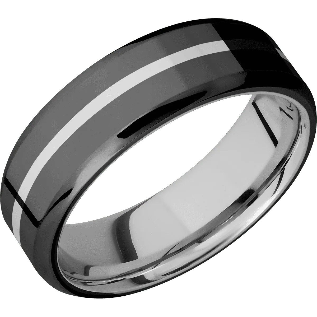 Zirconium + Polish , Polish Finish + 14K White Gold - Image 2