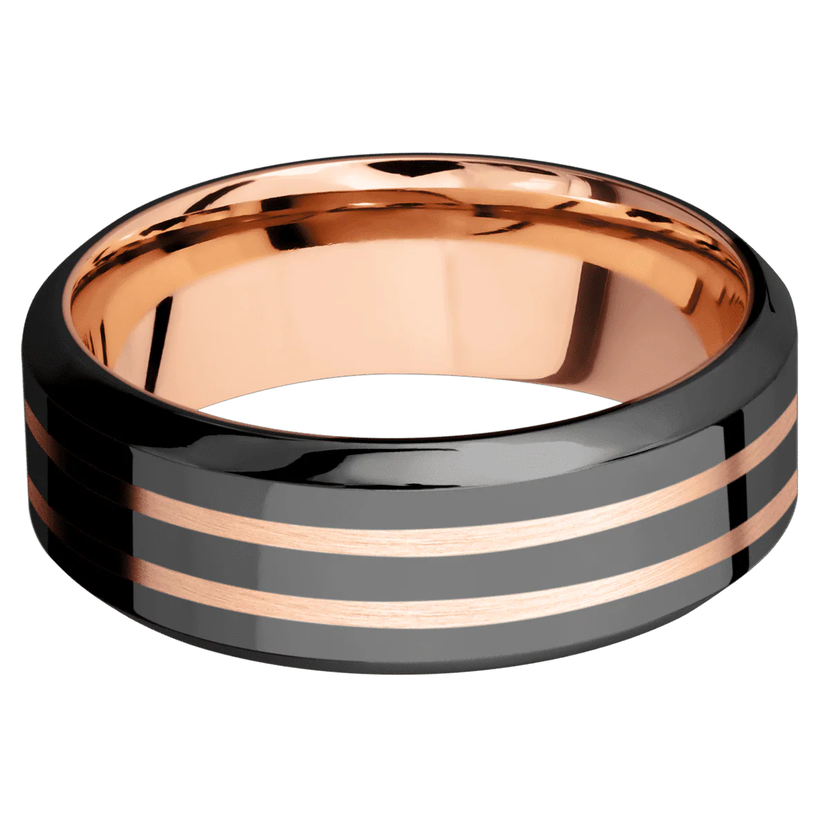 Zirconium + Polish , Polish Finish + 18K Rose Gold - Image 3