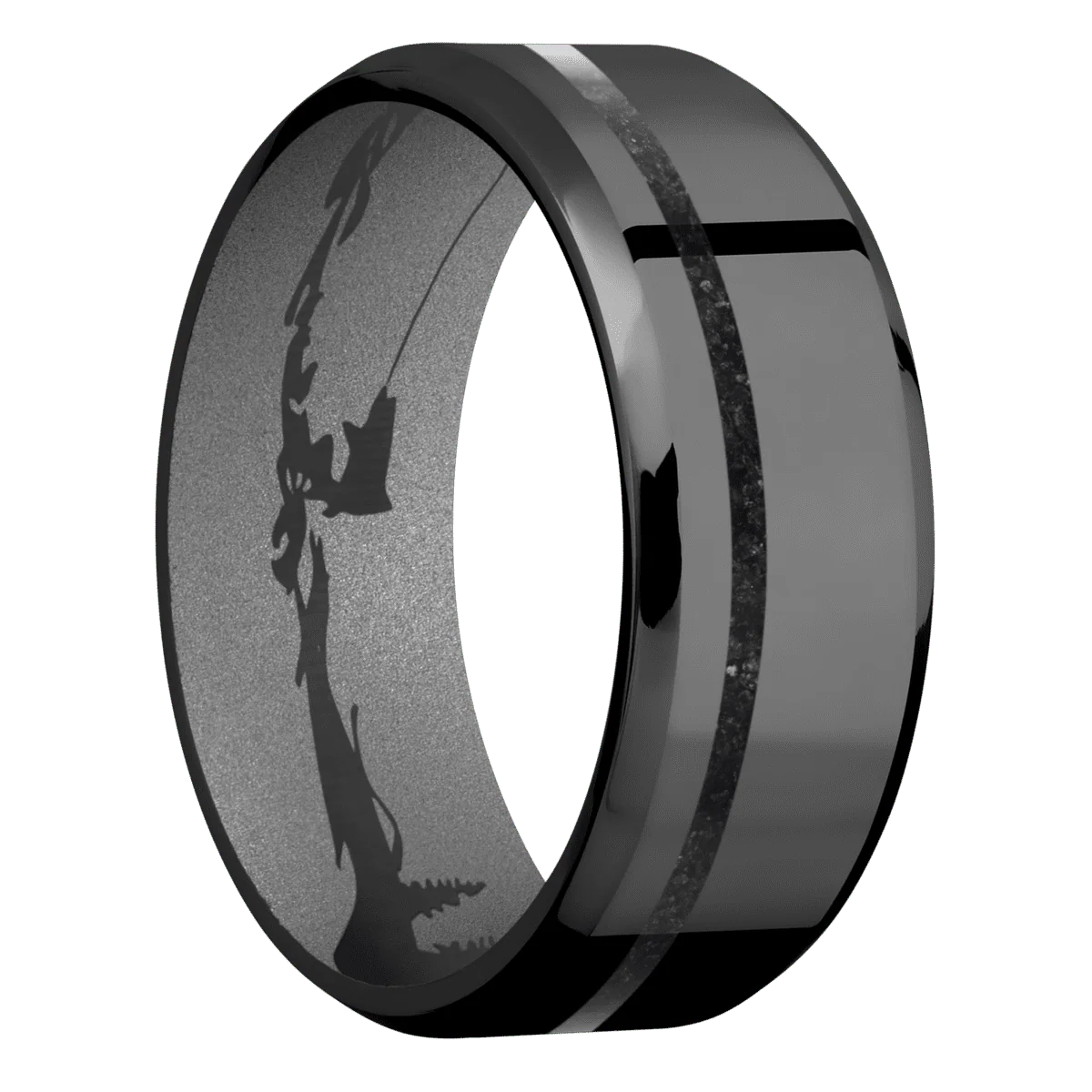 Zirconium + Polish , Polish Finish + Crushed Silver