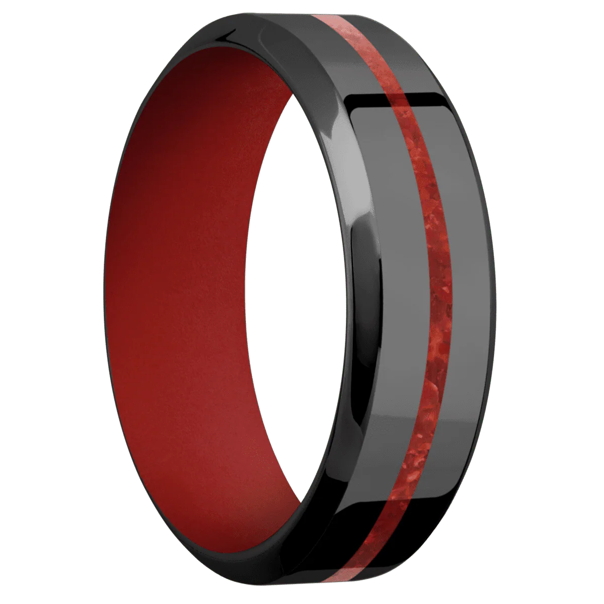 Zirconium + Polish , Polish Finish + USMC Red