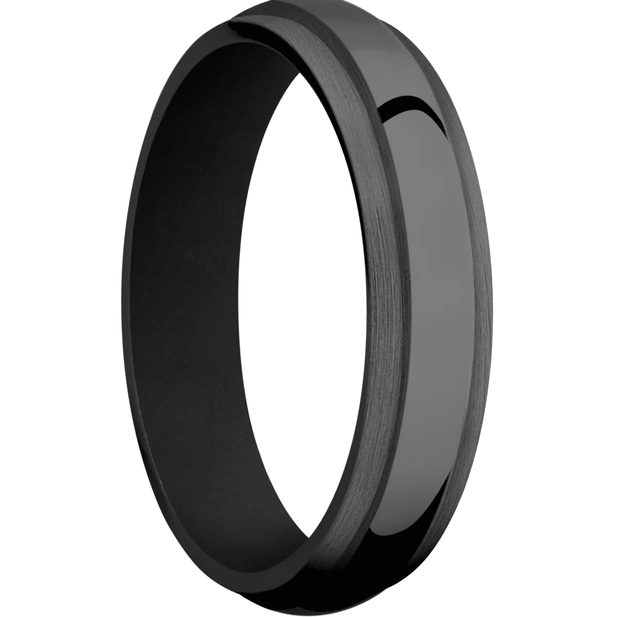 Zirconium + Polish , Satin Finish + Black