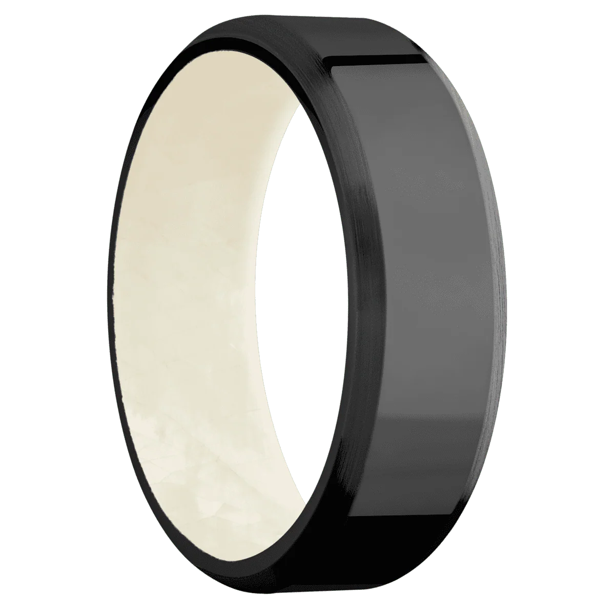 Zirconium + Polish , Satin Finish + Freshwater Mother of Pearl