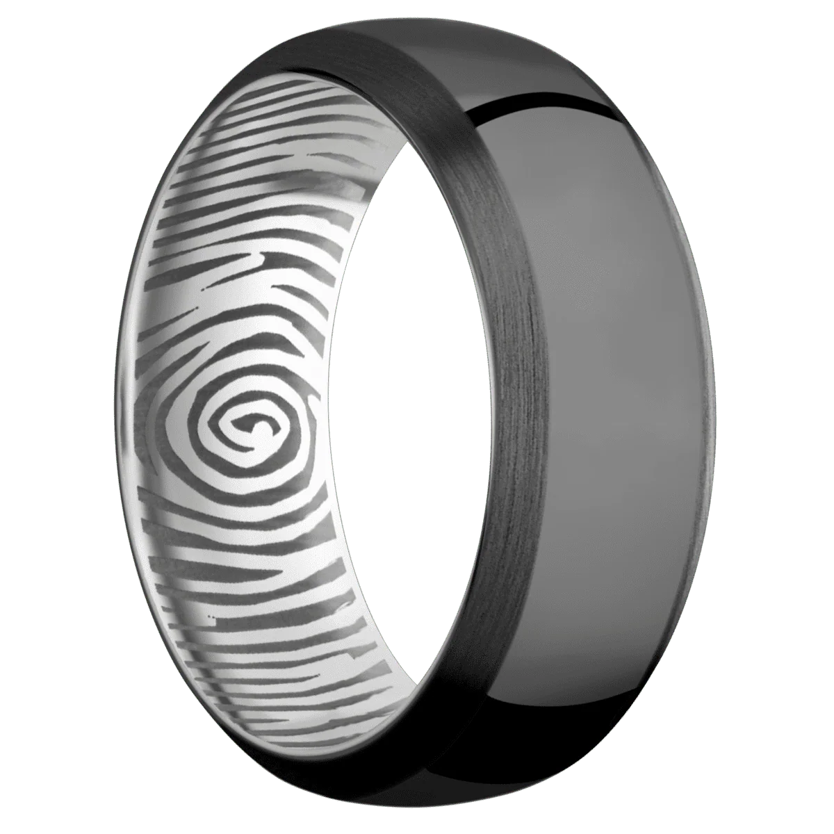 Zirconium + Polish , Satin Finish + Titanium