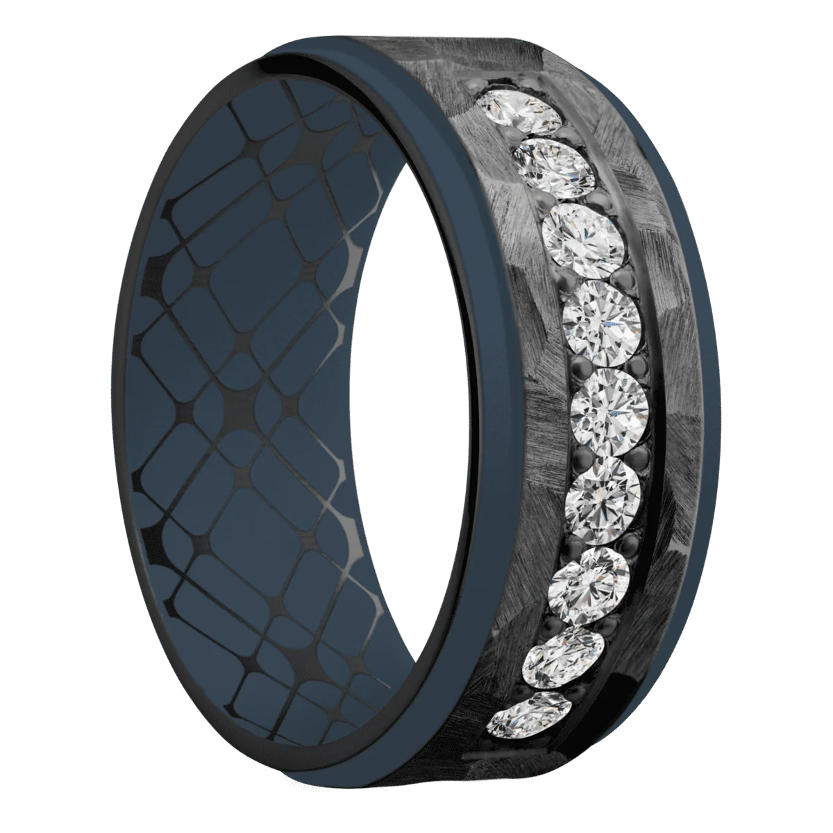 Zirconium + Rock , Satin Finish + Navy Blue