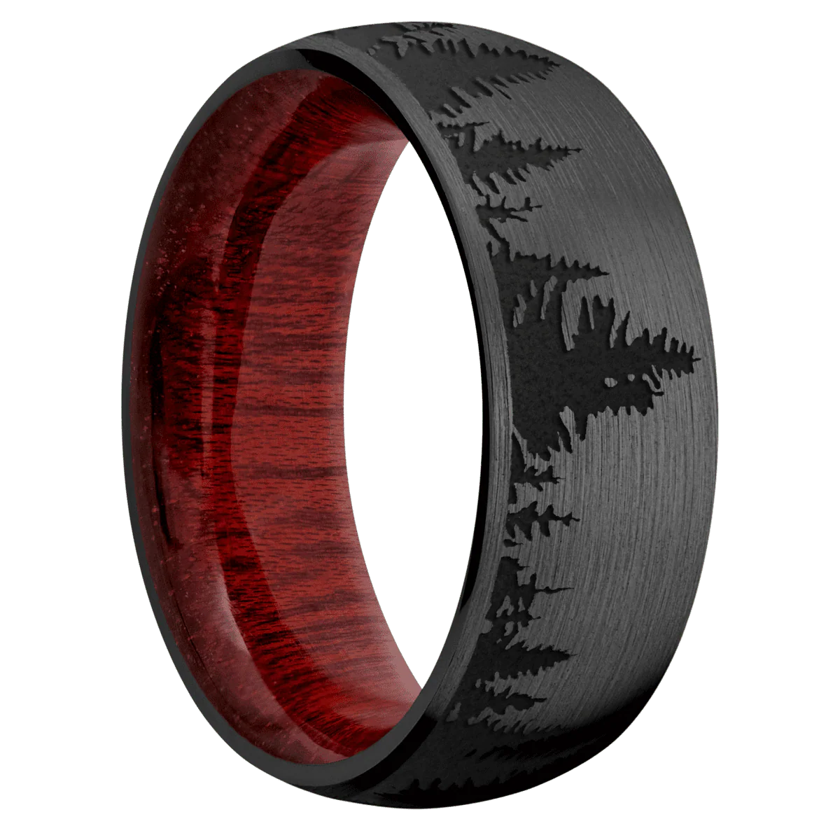 Zirconium + Satin Finish + Blood Wood