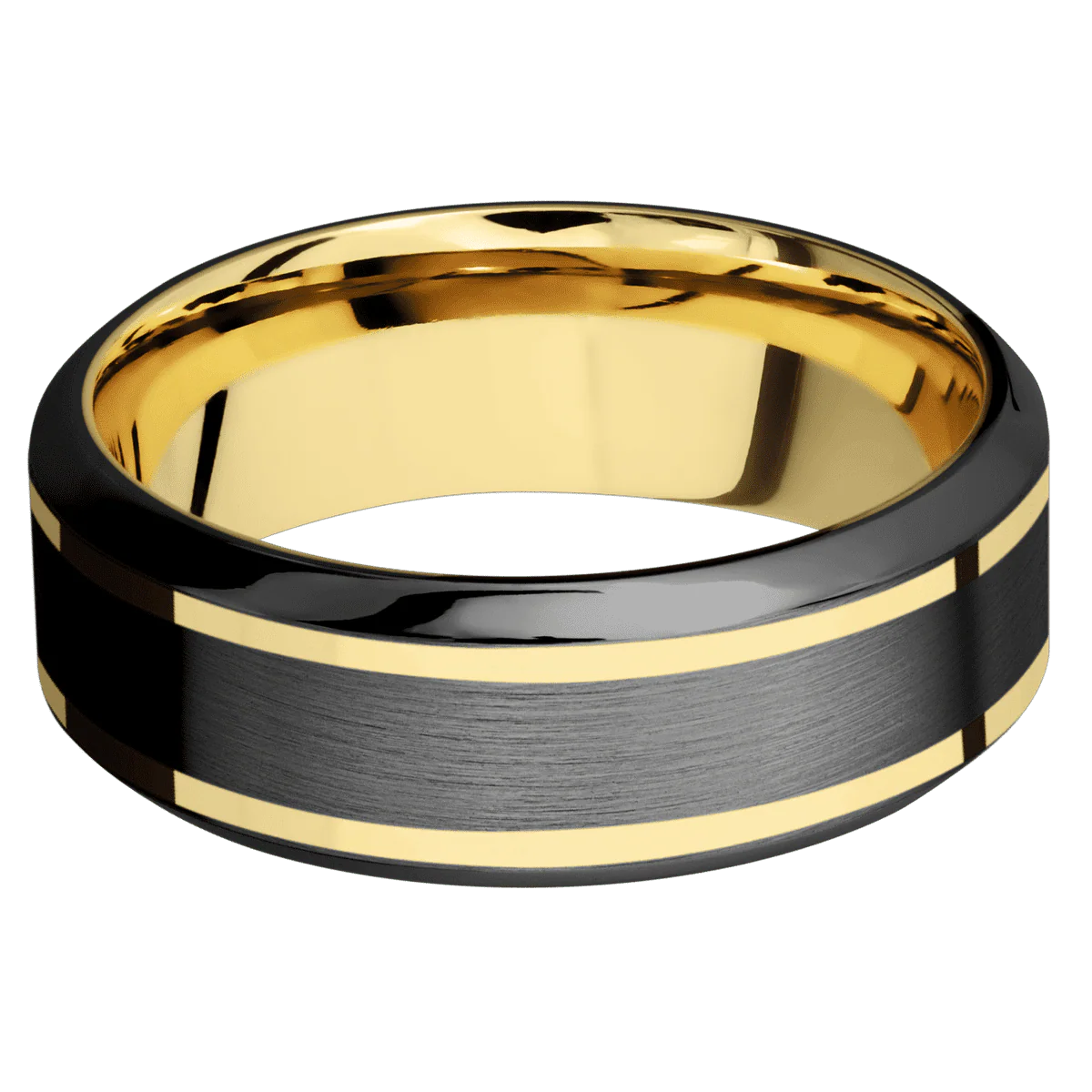 Zirconium + Satin , Polish Finish + 10K Yellow Gold - Image 3