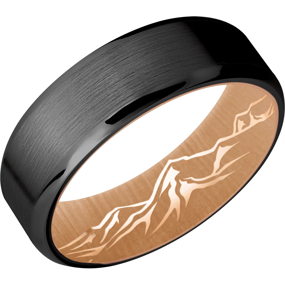 Zirconium + Satin , Polish Finish + 14K Rose Gold - Image 2