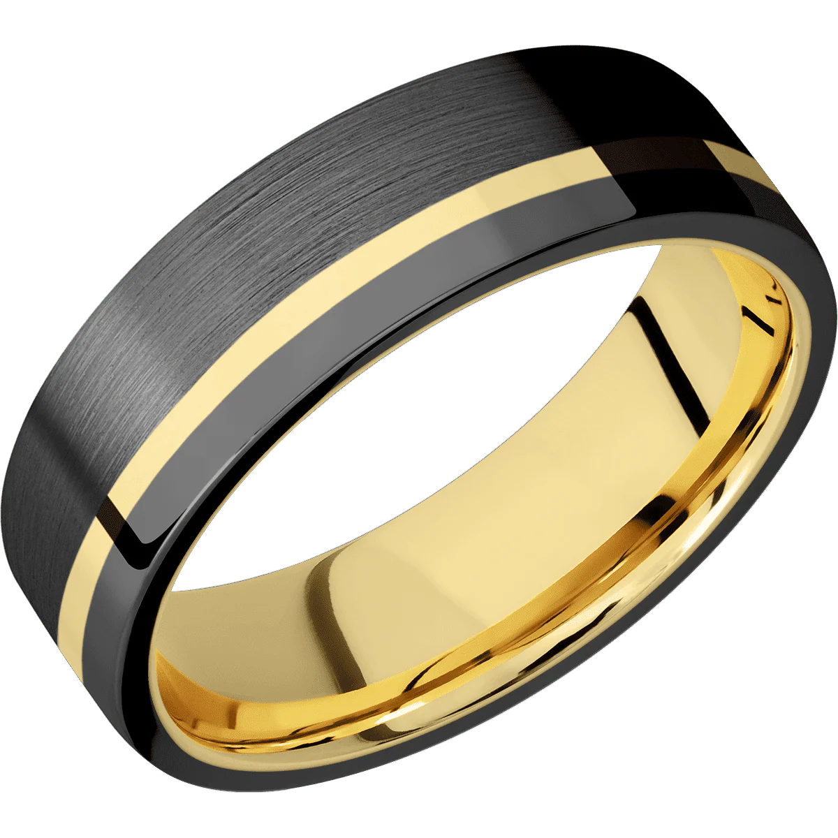 Zirconium + Satin , Polish Finish + 14K Yellow Gold - Image 2