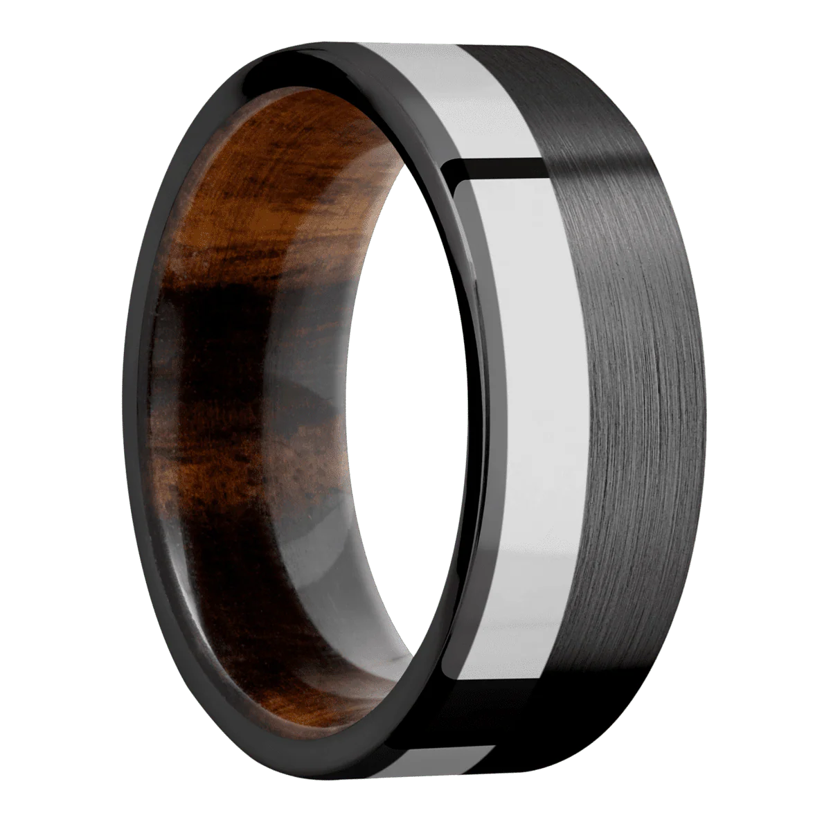 Zirconium + Satin , Polish Finish + Desert Iron Wood