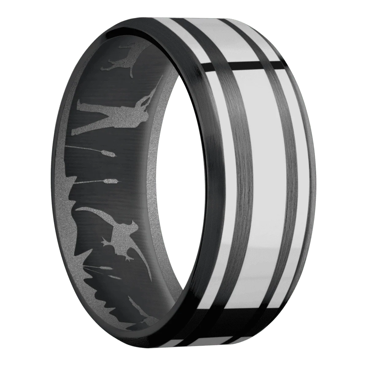 Zirconium + Satin , Satin Finish + Crushed Silver