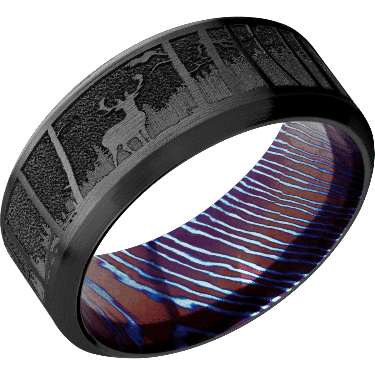 Zirconium + Satin , Satin Finish + Titanium Damascus - Image 2