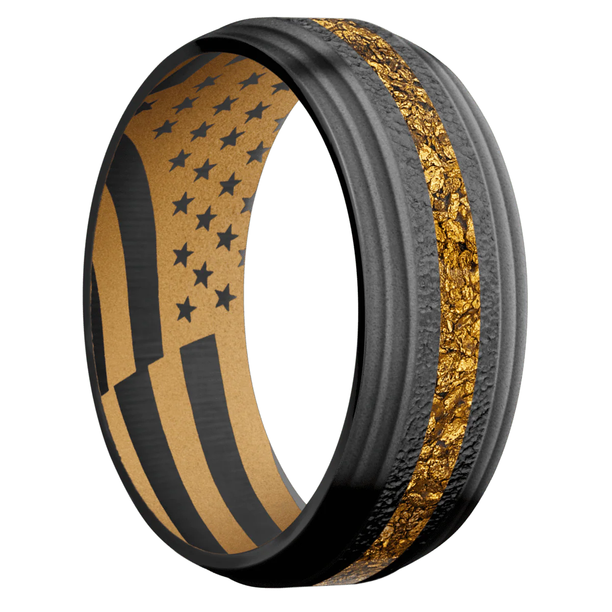 Zirconium + Stipple , Bead Finish + Gold