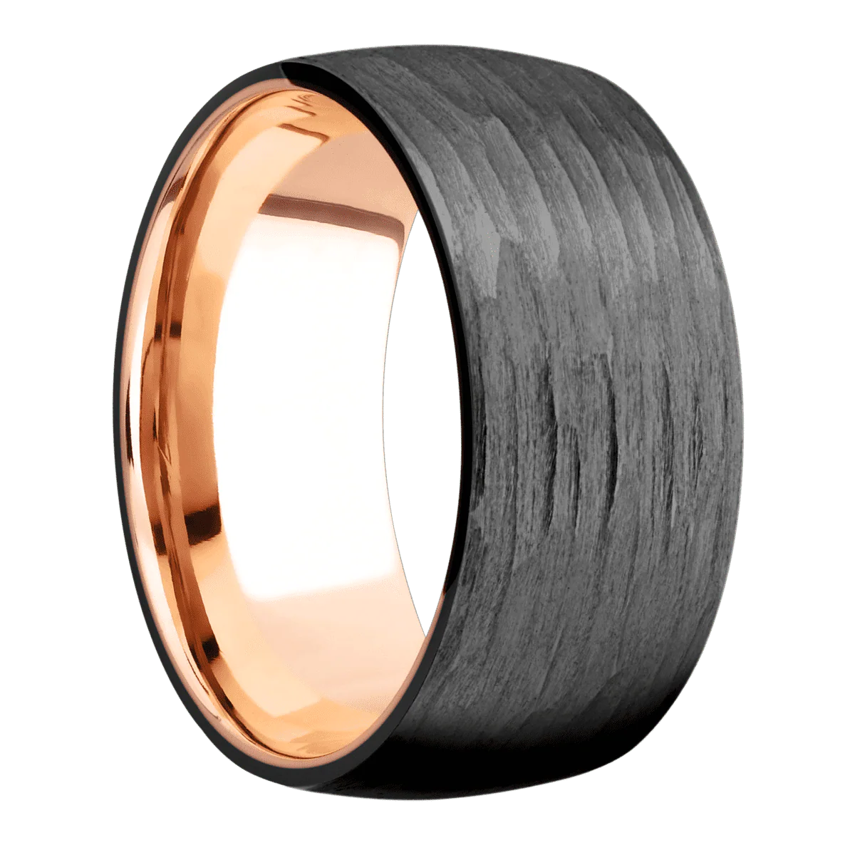 Zirconium + Treebarkh Finish + 14K Rose Gold