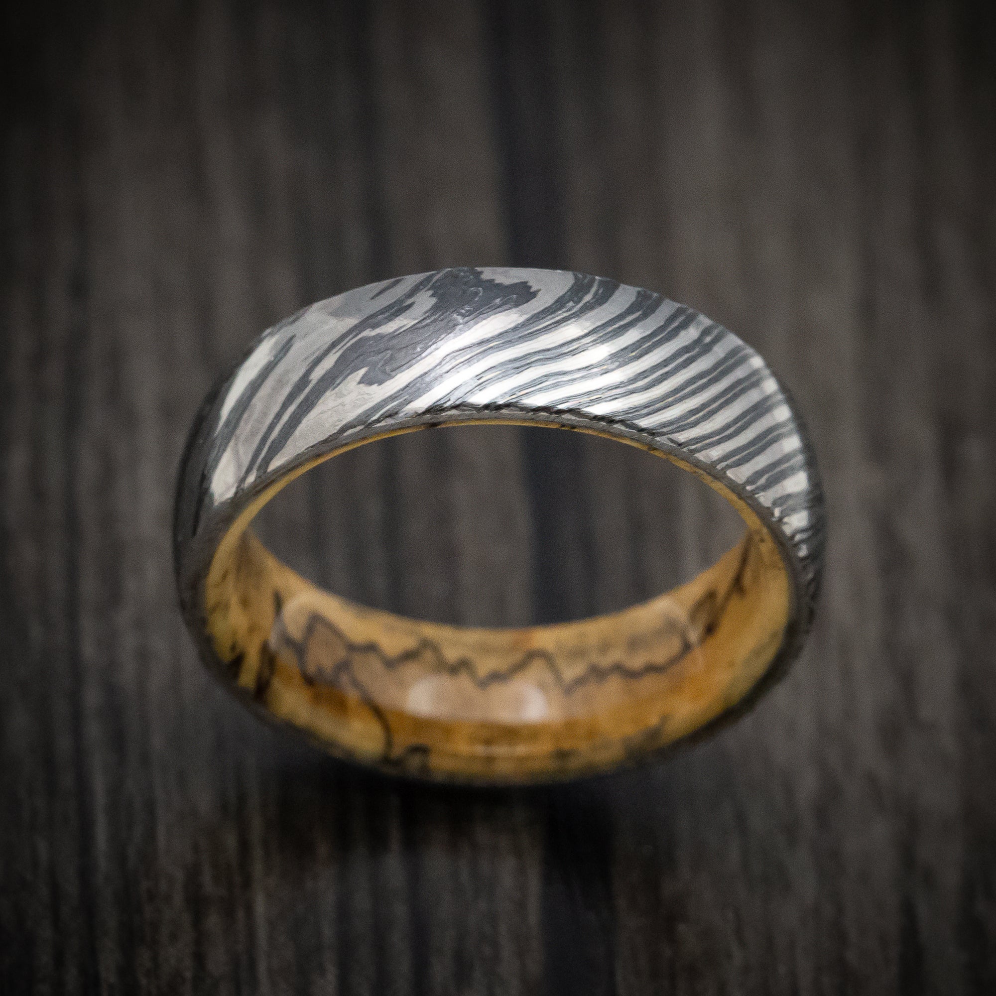 Zircu-Ti Men's Ring with Wood Sleeve Custom Made Band - Image 2