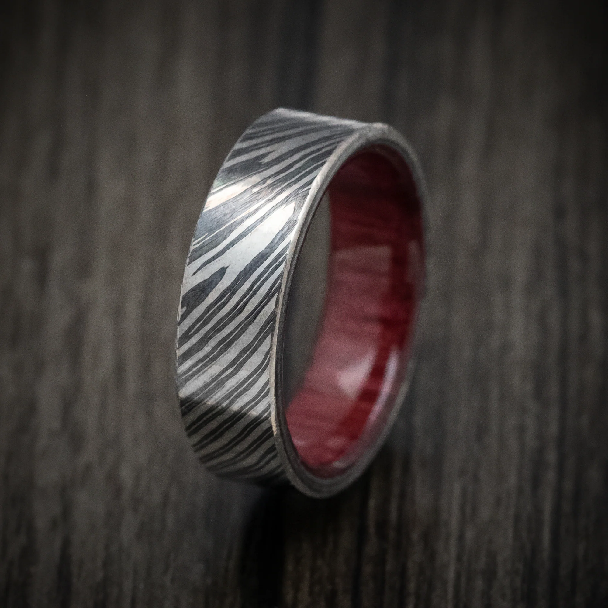 Zircu-Ti Men's Ring with Wood Sleeve Custom Made Band - Image 4